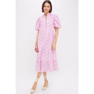 HYACINTH HOUSE Pink and White Floral Mimi Midi Dress Size XXS NWT